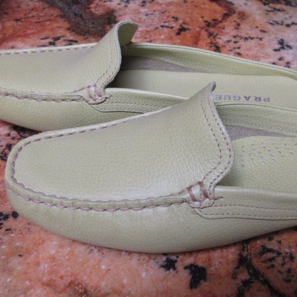 PRAGUE LIME SLIP ON LOW HEEL LEATHER SHOES… - Picture 6 of 7